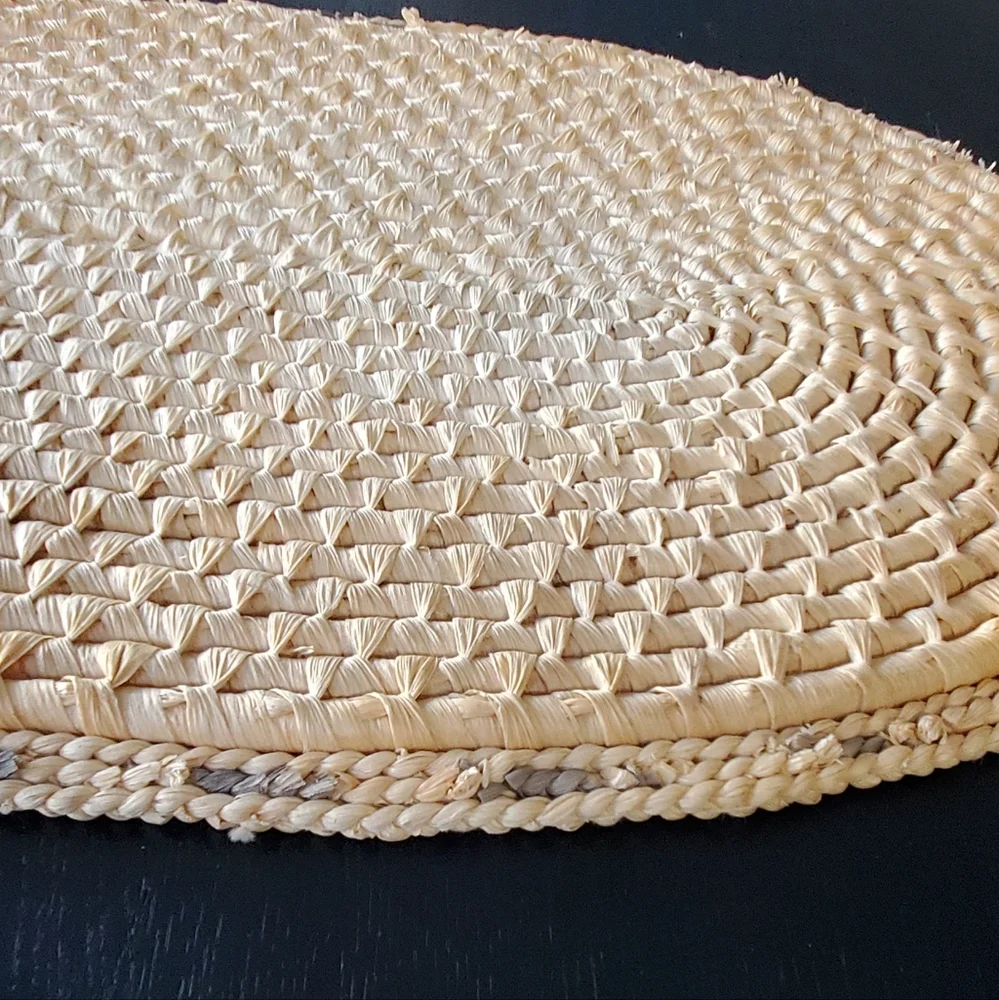 Boho 6 Thick Oval Woven Table Placemats, Natural, 12